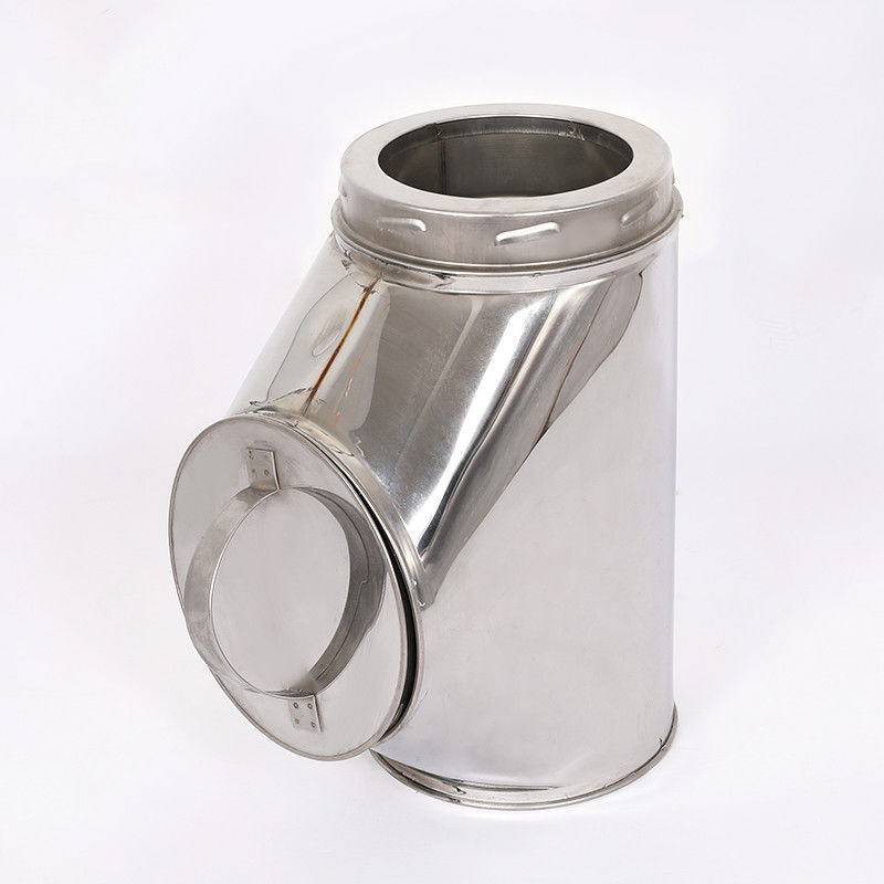 90 Degree Double Wall Stainless Stove Pipe , Stainless Steel Insulated Chimney Pipe