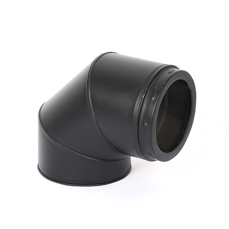 Tee Fitting Black Chimney Pipe Components EN1856-1 Standard Stainless Steel Material