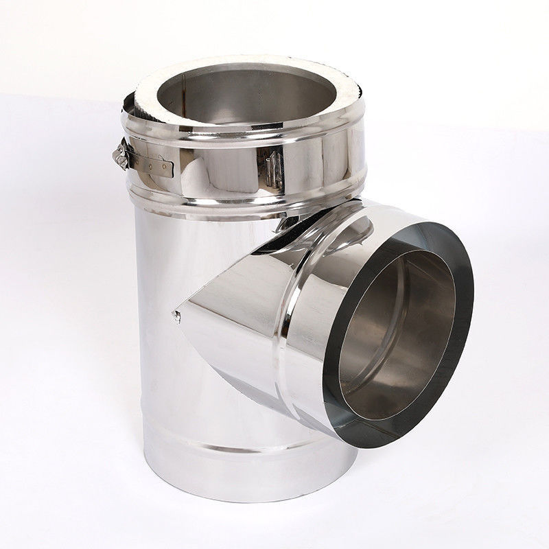 Locking Band Connection Double Wall Boiler Flue , Double Insulated Stove Pipe