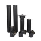 Black Color Single Wall Stainless Steel Flue Pipe Metal Lightweighted For Outdoor Furnace