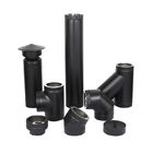 CE Black Chimney Pipe 0.5 Mm Thickness Stainless Silver Color Powder Coating