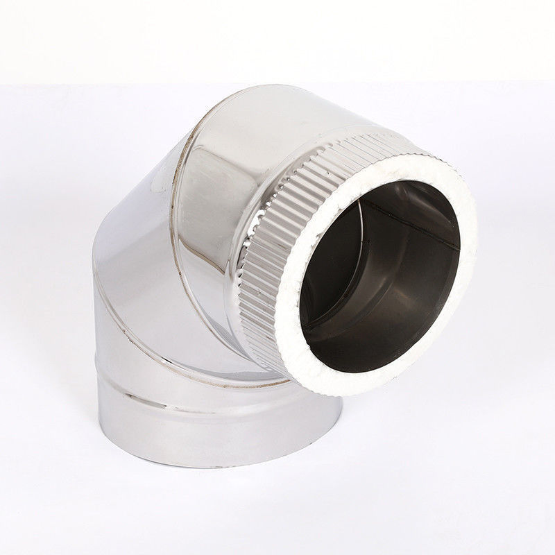 Right Angled Insulated Chimney Pipe Multifuel Wide Locking Band  High Performance