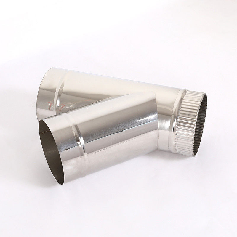 Fireplace Angled Chimney Pipe With Bend Tee Adaptor CE ISO9001 Certificate