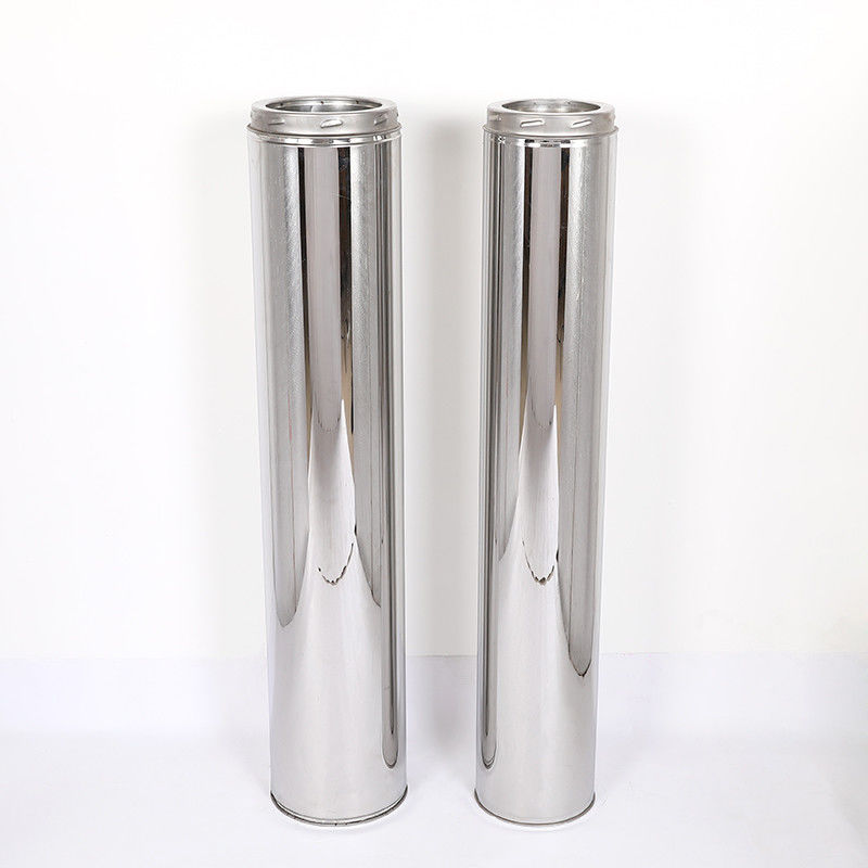 Twist Double Wall Stainless Steel Chimney Pipe Black Powder Coating Durable Double Wall Stainless Steel Stove Pipe