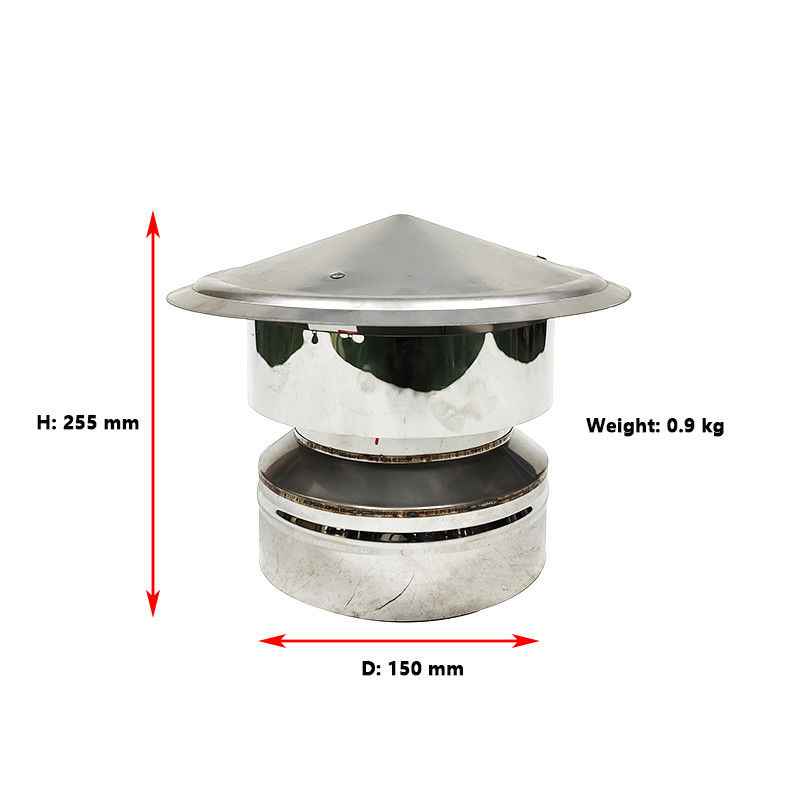 0.45mm 6" Twin Wall Spigot Lock Chimney Vent Cover Cap Shield